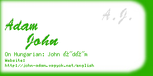 adam john business card